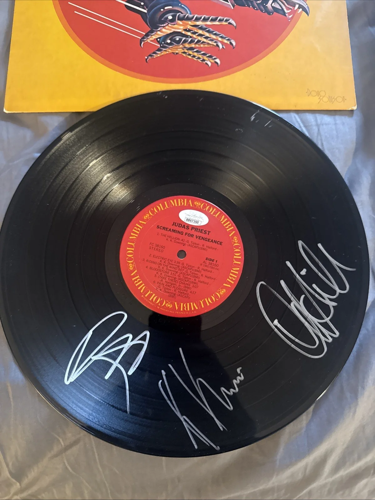 JUDAS PRIEST ROB HALFORD Ian Hill KK Downing AUTOGRAPHED SCREAMING VENGEANCE JSA, image 4