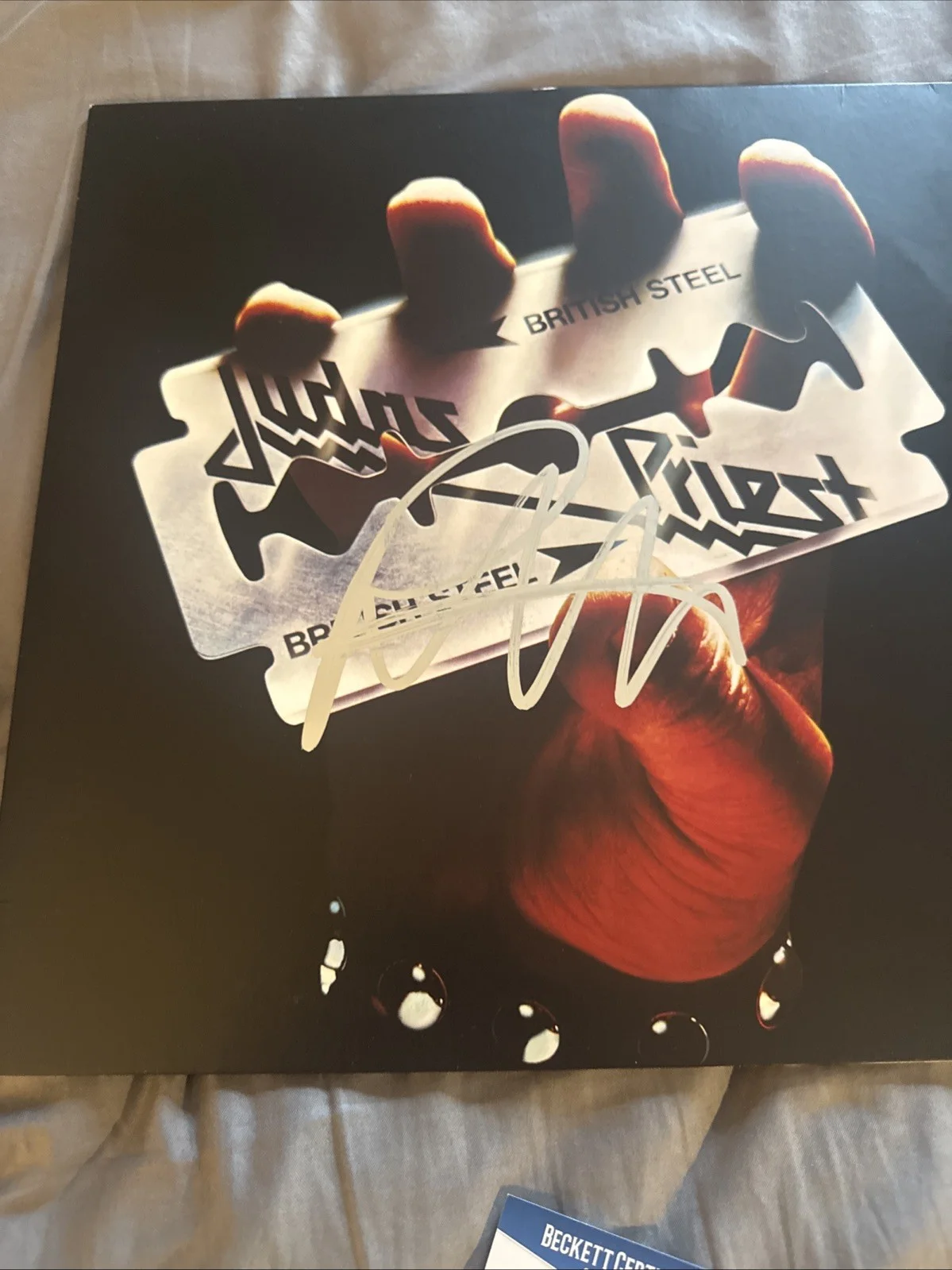 ROB HALFORD SIGNED JUDAS PRIEST BRITISH STEEL RECORD VINYL ALBUM 1 BECKETT COA, изображение 2
