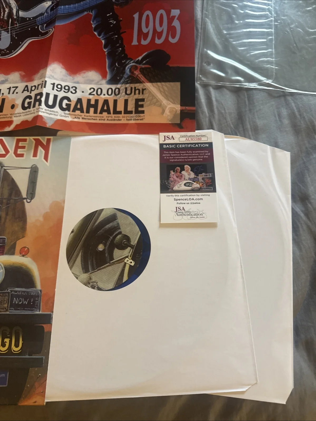 Bruce Dickinson Iron Maiden Signed Autographed Album Hit The Gas Here I Go JSA, image 3