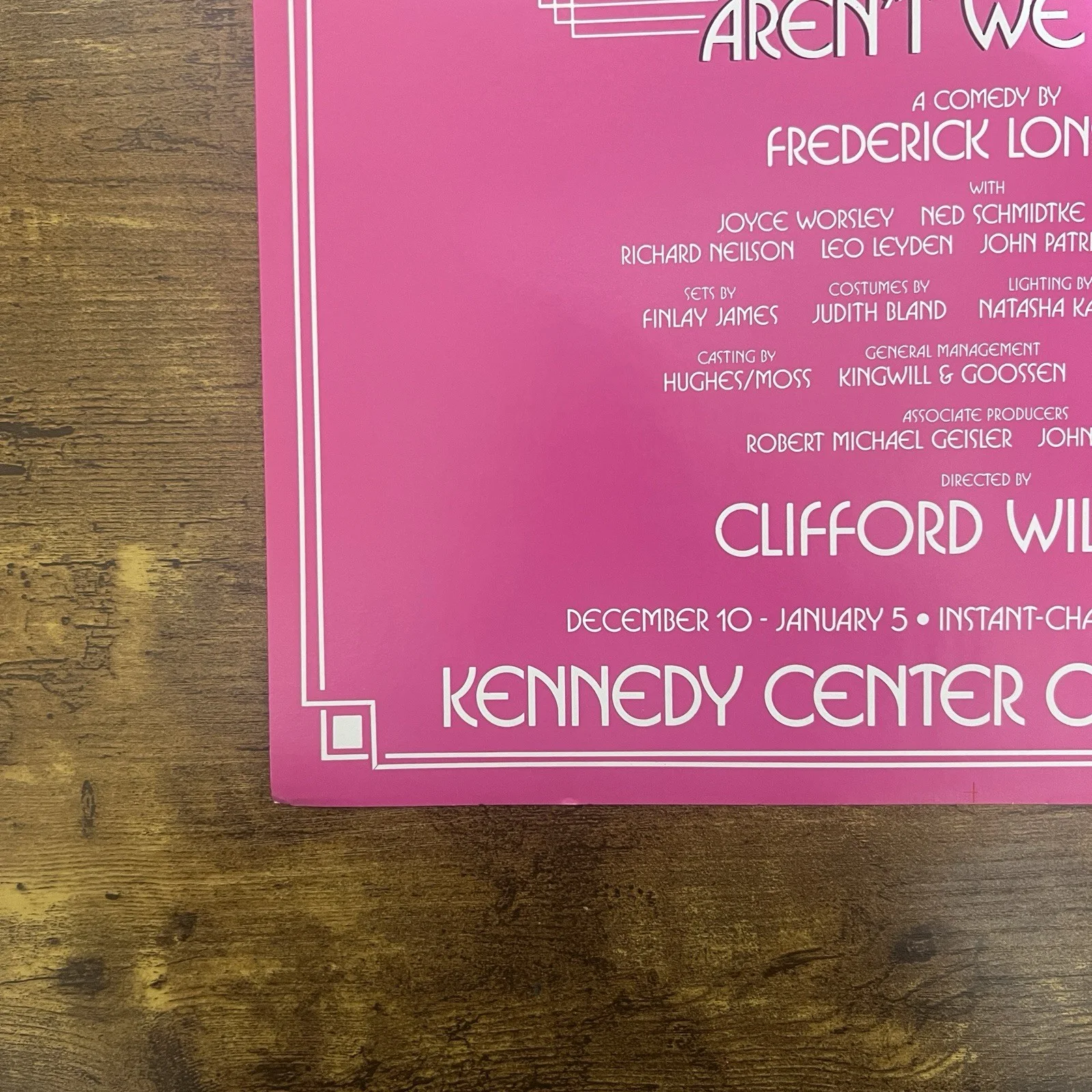 1984 Rex Harrison Claudette Colbert Signed Kennedy Center Poster Aren’t We All?, image 2