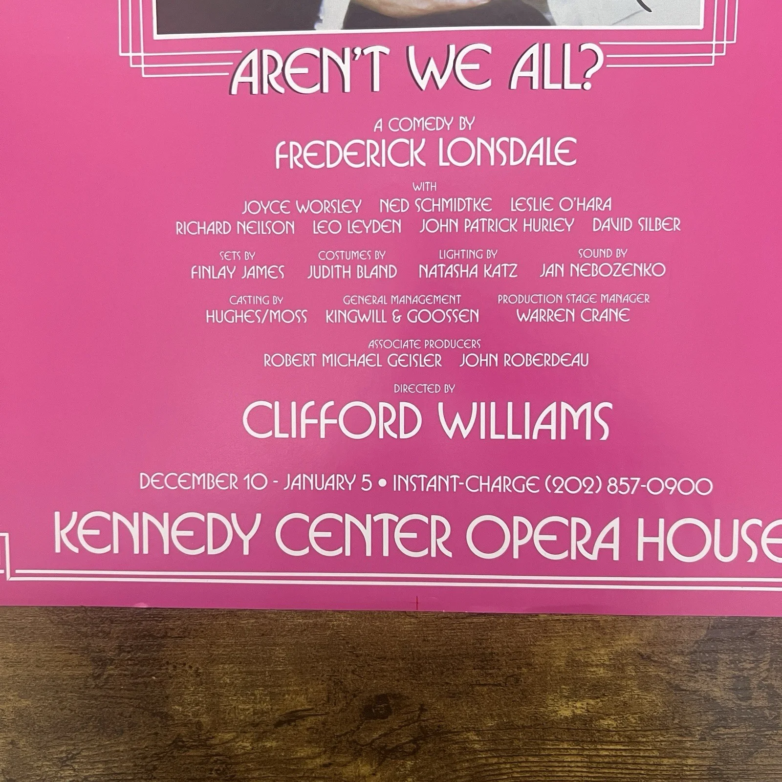 1984 Rex Harrison Claudette Colbert Signed Kennedy Center Poster Aren’t We All?, image 3