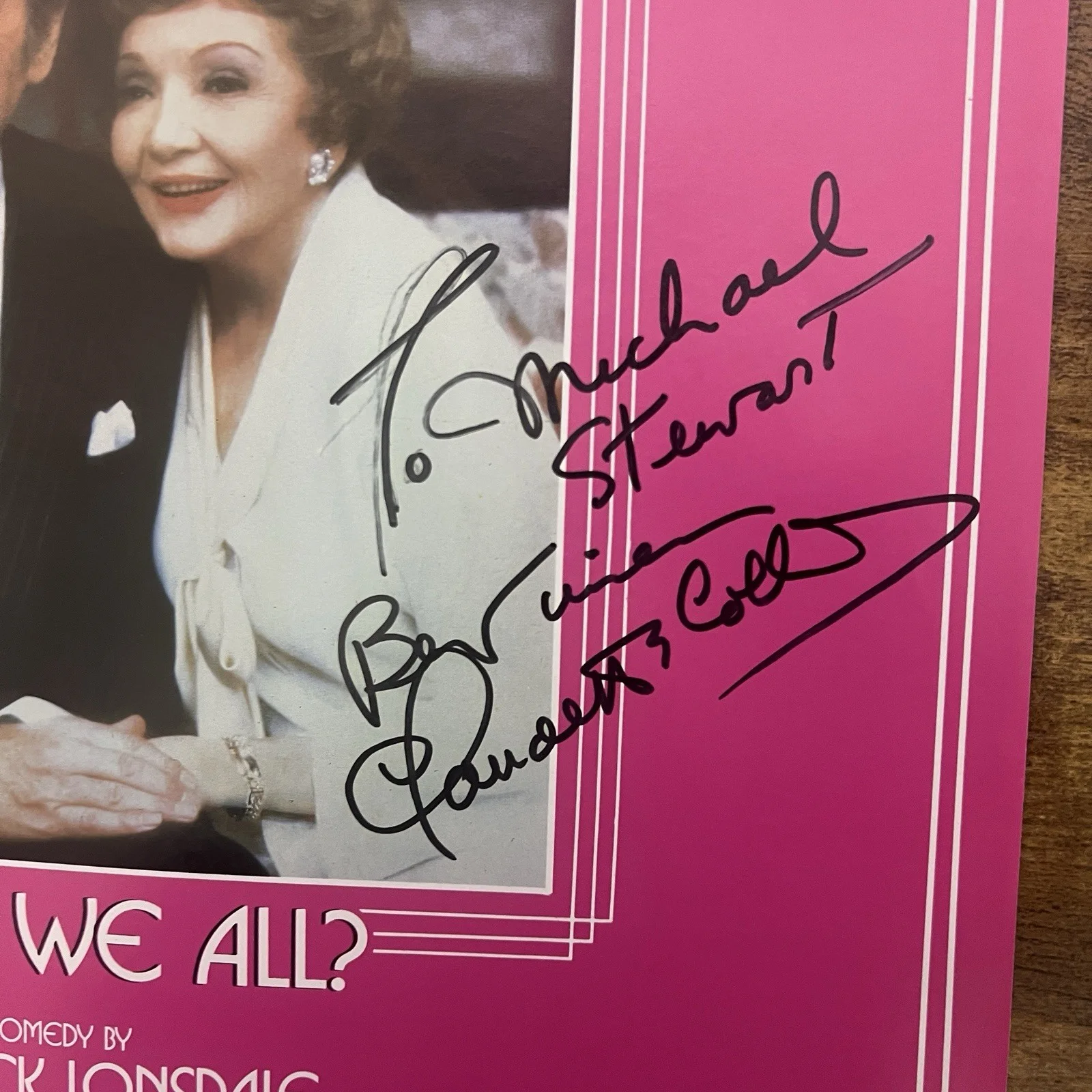 1984 Rex Harrison Claudette Colbert Signed Kennedy Center Poster Aren’t We All?, image 5