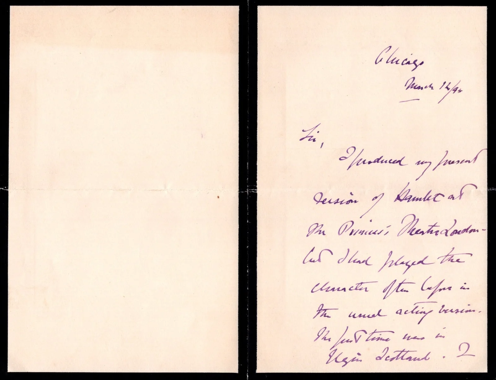 RARE! “19th Century British Actor" Wilson Barrett Hand Signed LETTER DATED 1894, изображение 2
