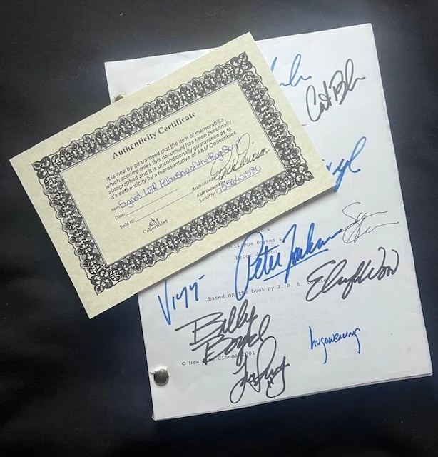 Jackson, Mortenson, Wood, McKellen, Astin, Bloom, Blanchet, Boyd — Lord of the Rings Signed Script – Fellowship Cast Autographs – 14 Signatures COA, изображение 2