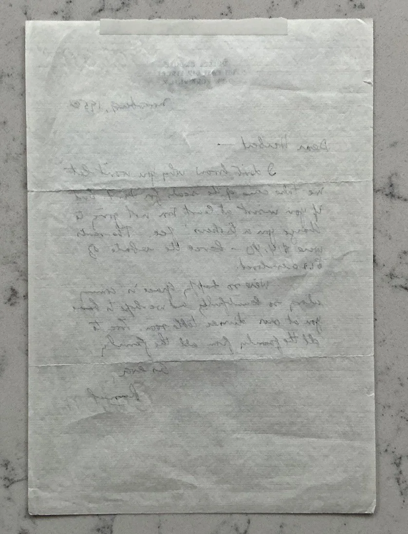 RUSSEL CROUSE ALS AUTOGRAPHED LETTER NOTE BROADWAY PLAYWIGHT 1950, image 3