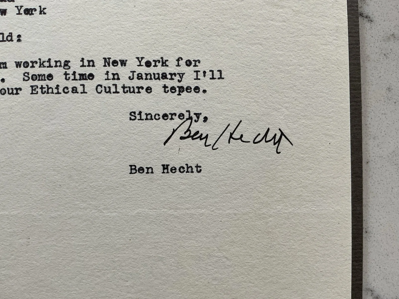 BEN HECHT TLS AUTOGRAPHED LETTER SCREENWRITER DIRECTOR AUTHOR JOURNALIST 1963, image 2