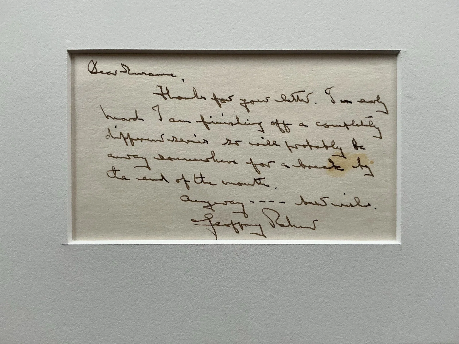 GEOFFREY PALMER ALS AUTOGRAPHED LETTER NOTE & SIGNED PHOTOGRAPH ACTOR, изображение 3