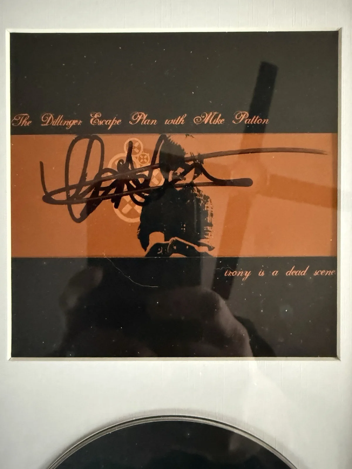 Mike Patton — THE DILLINGER ESCAPE PLAN - SIGNED & Framed ‘Irony Is A Dead Scene’ Booklet + CD, image 2