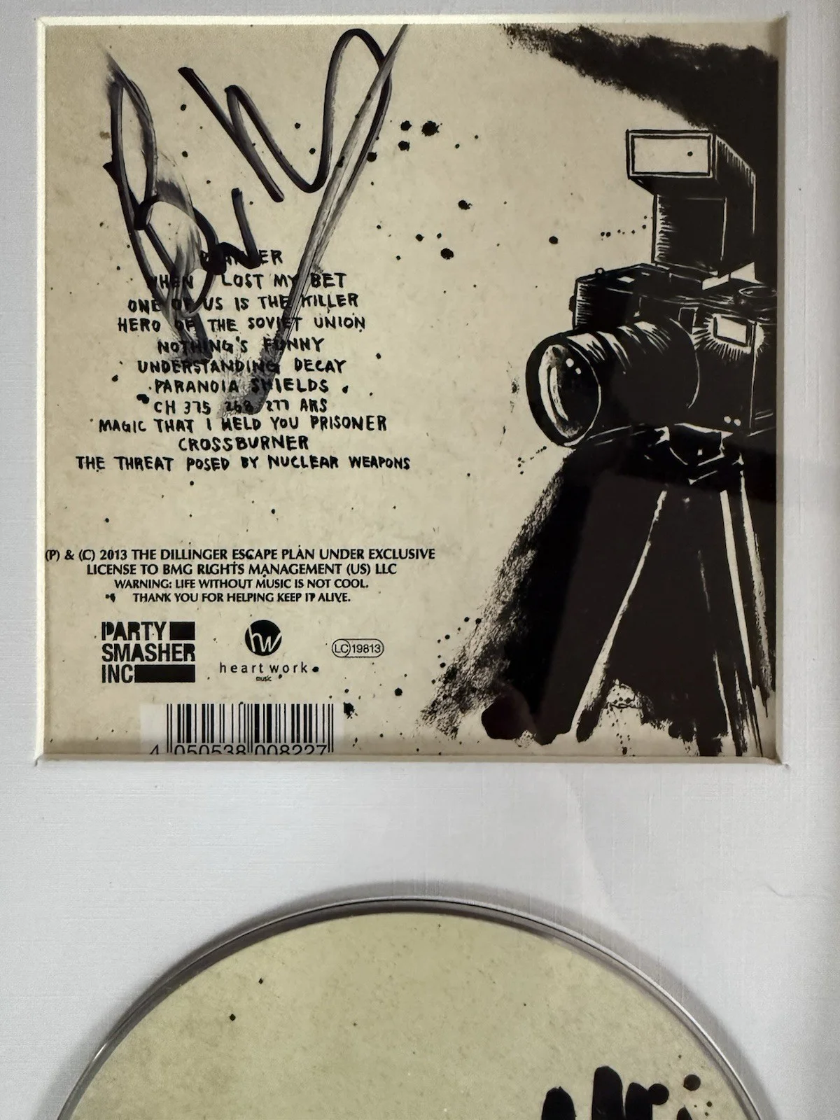 Ben Weinman — THE DILLINGER ESCAPE PLAN - SIGNED & Framed ‘One Of Us Is The Killer’ Booklet+CD, изображение 2