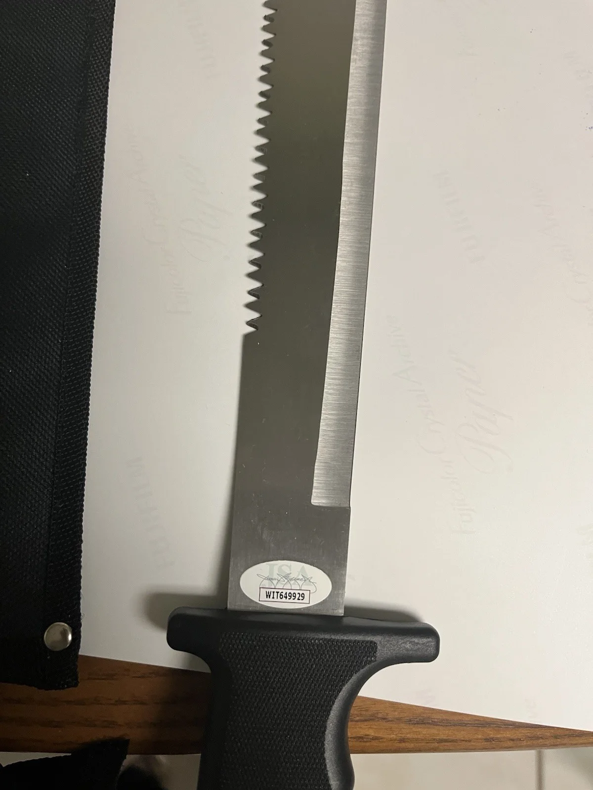 Autographed Kane Hodder Full Steal Machete Friday The 13Th JSA Sticker Signed, изображение 3