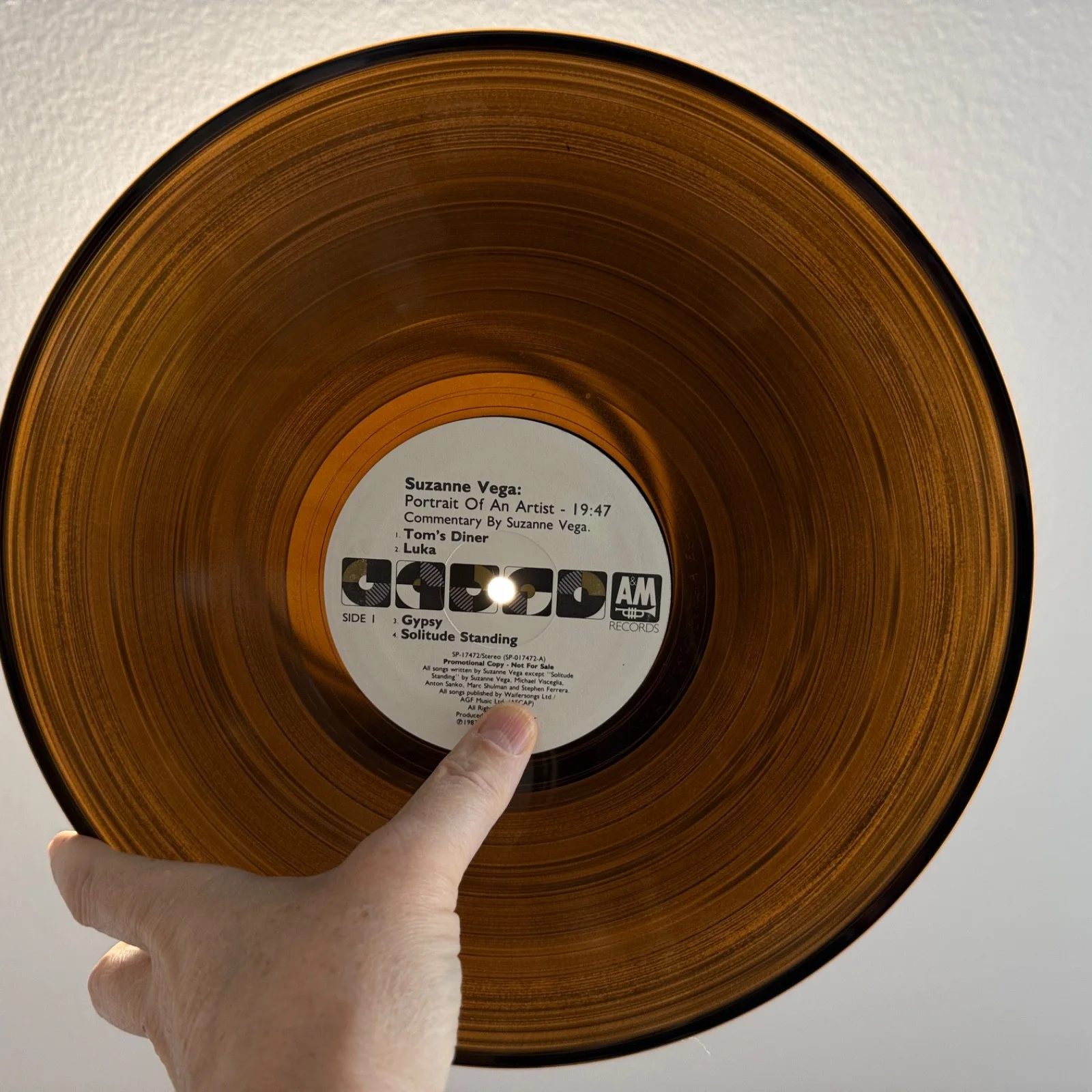AUTOGRAPHED - SUZANNE VEGA "Portrait Of An Artist" PROMO ONLY VINYL translucent, изображение 5