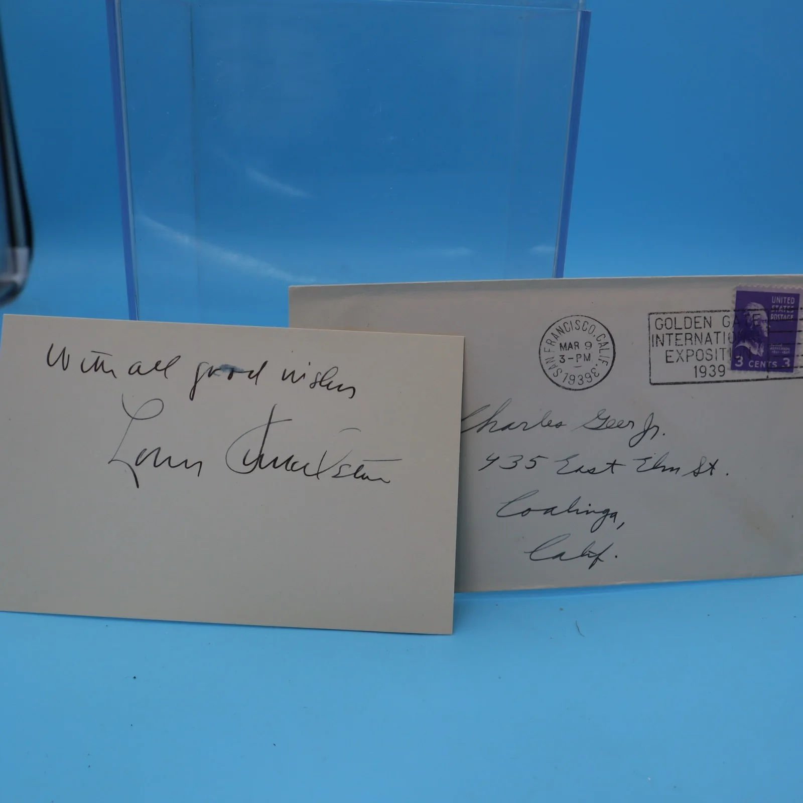 Louis Finkelstein - Jewish Theological Seminary of America -1939 AUTOGRAPH 3x5, изображение 2