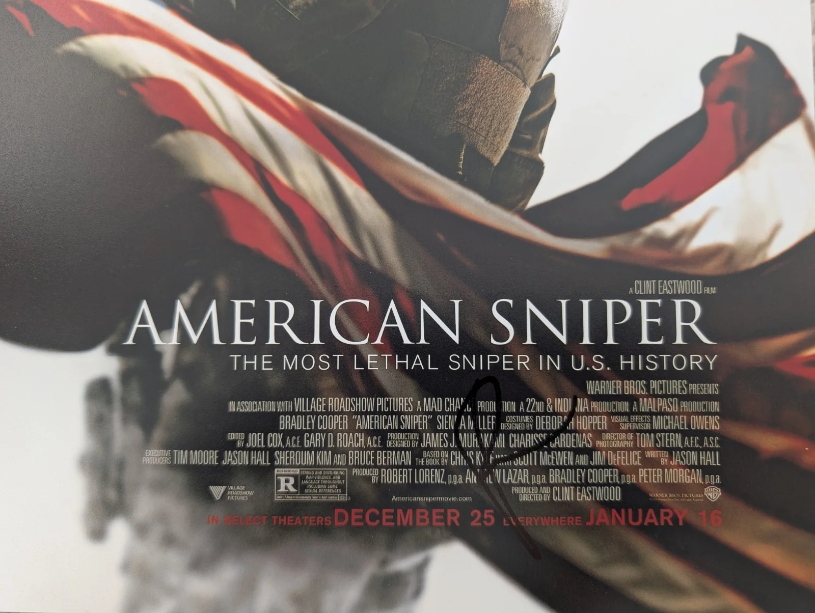 BRADLEY COOPER signed 12X18 photo AMERICAN SNIPER poster SWAU coa, image 2