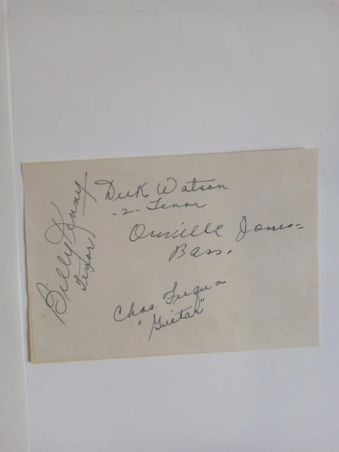 The Ink Spot B. Kenny, C. Fuqua, D. Watson, O. Jones Signed Cut JSA COA, image 2