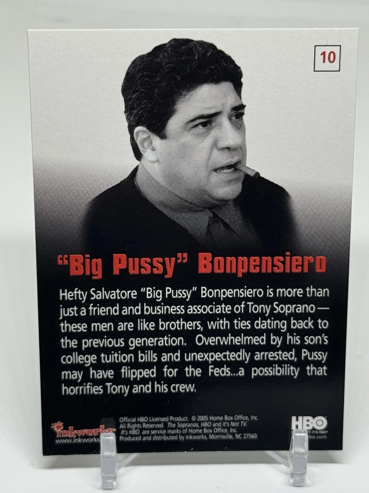Vincent Pastore — VINCENT PASTORE 2005 INKWORKS #10 SOPRANOS SIGNED Big Pussy, изображение 2