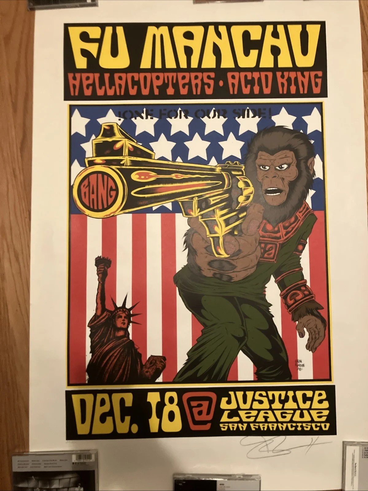 Fu Manchu Hellacopters Acid Kings Concert Poster San Francisco 99 Signed 319/350, изображение 5