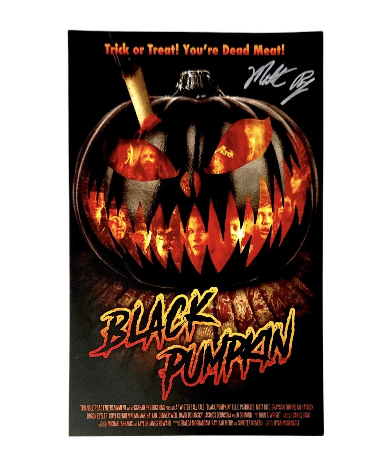 Matt Rife — MATT RIFE 11X17 SIGNED PHOTO FROM THE MOVIE BLACK PUMPKIN WITH TOP LOADER RARE