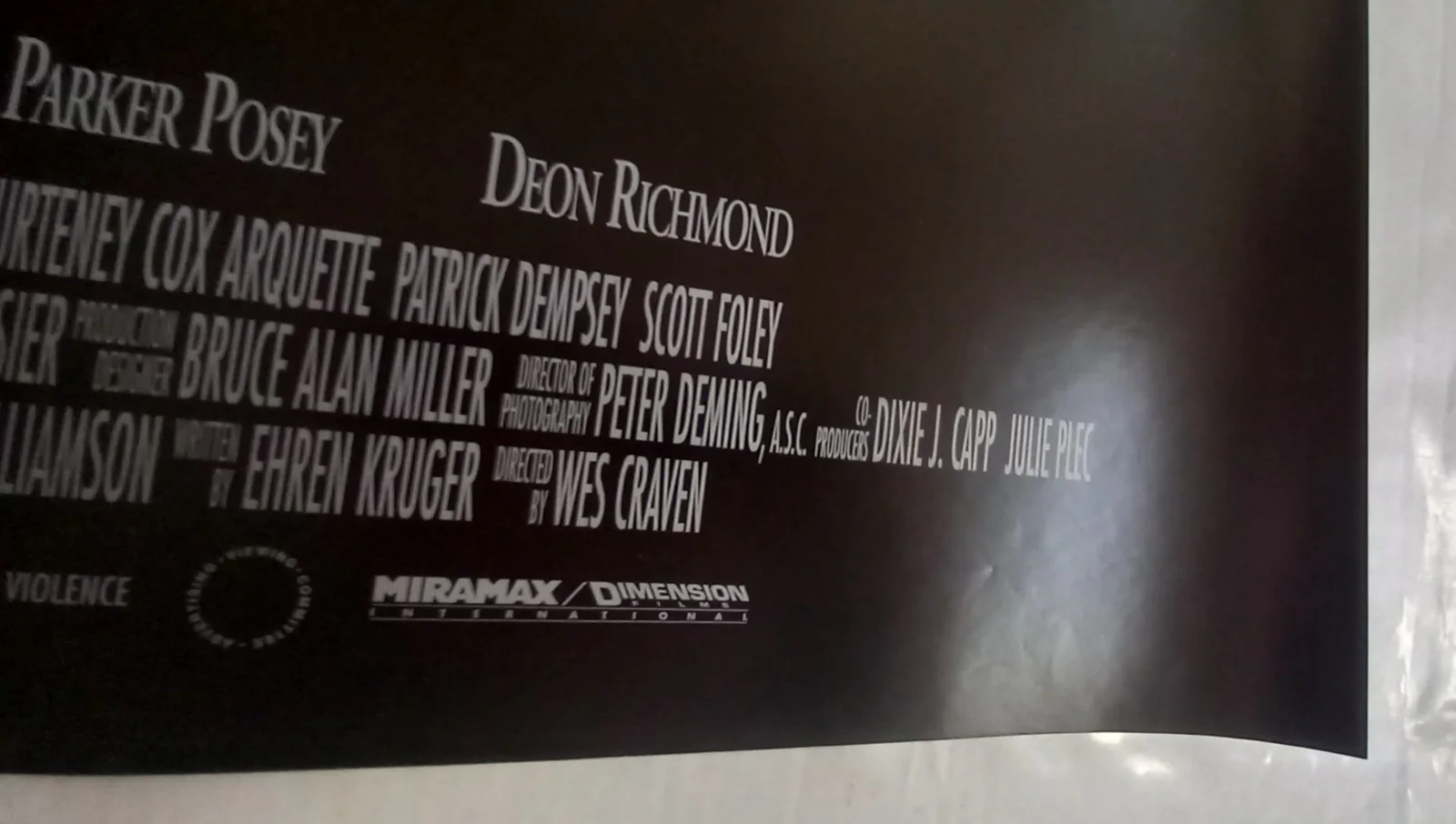 SCREAM 3 (2000) S/S UK Quad Poster, Wes Craven, Neve Campbell, David Arquette, image 3
