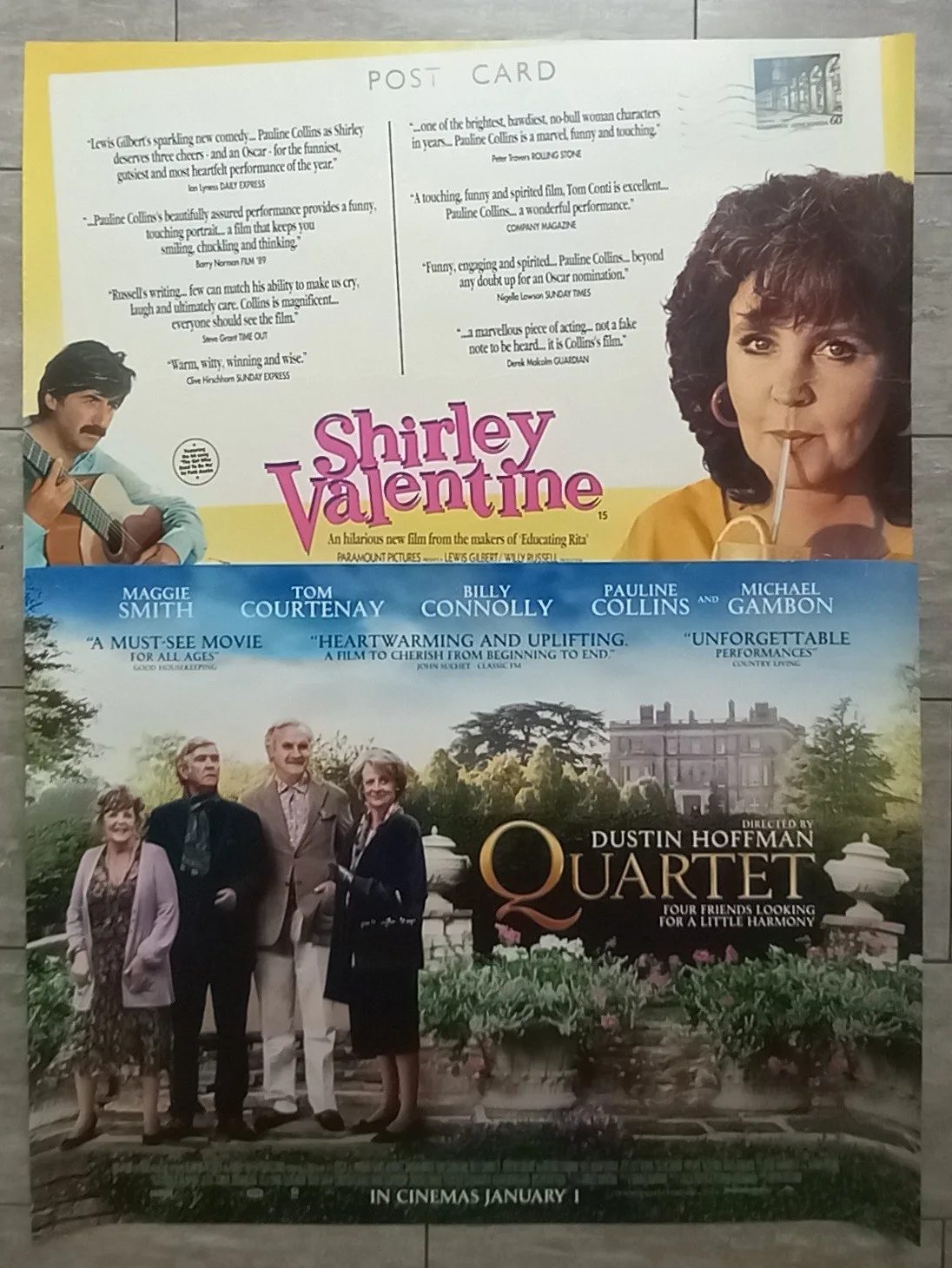 Pauline Collins Poster Set ( x2 UK Quad Posters), Shirley Valentine, Quartet, image 2