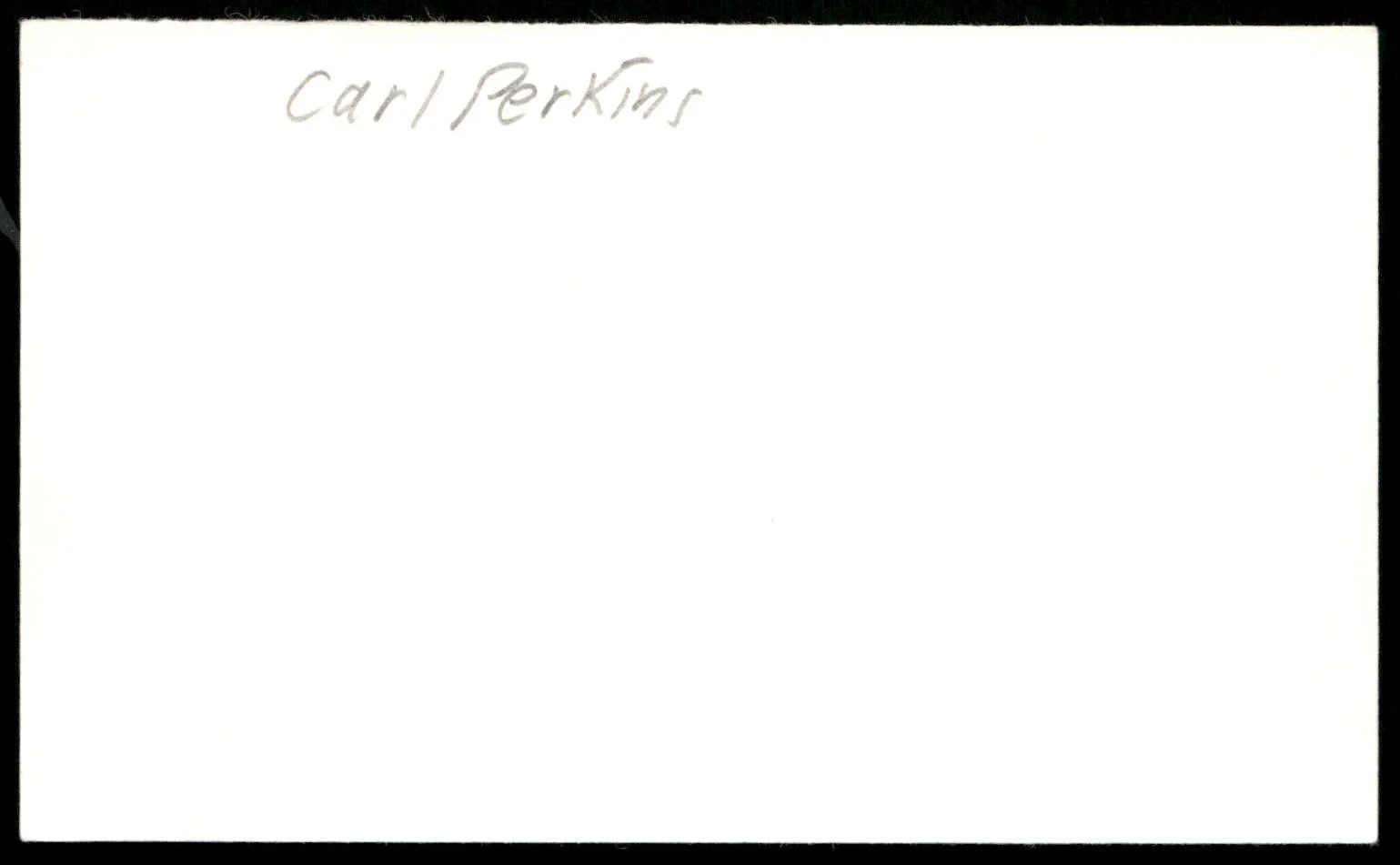 Musician Carl Perkins Singed Index Card Auto -Rare Vintage Autograph, изображение 2