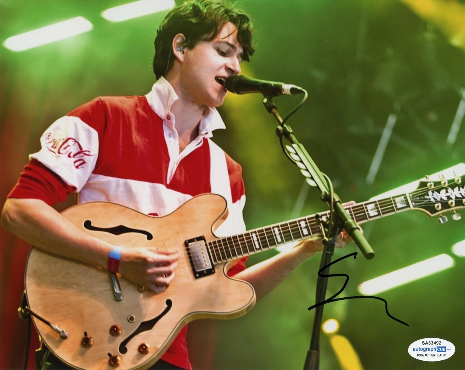 EZRA KOENIG - Vampire Weekend — Ezra Koenig signed "VAMPIRE WEEKEND" 8x10 Photo PROOF f Autographed ACOA COA, изображение 3