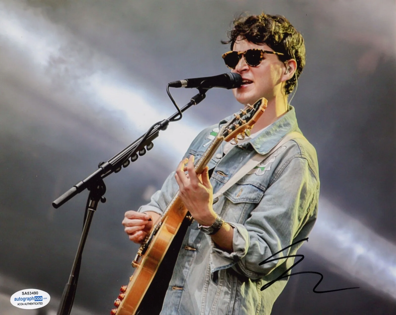 EZRA KOENIG — Ezra Koenig signed "VAMPIRE WEEKEND" 8x10 Photo PROOF d Autographed ACOA COA, image 3