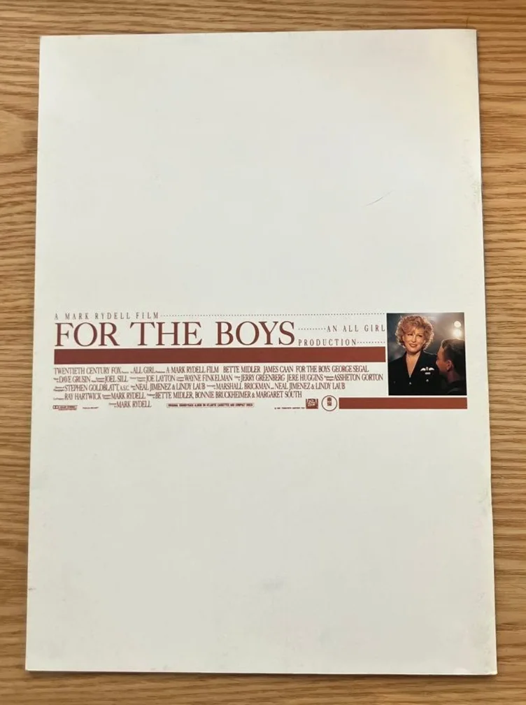 For The Boys - Japanese Movie Programme / Brochure - Bette Midler - 1991, изображение 5