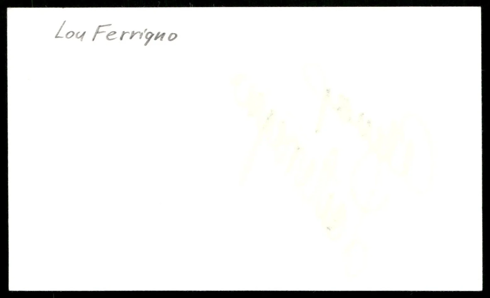Actor Lou Ferigno Singed Index Card Auto -Rare Vintage Autograph, изображение 2