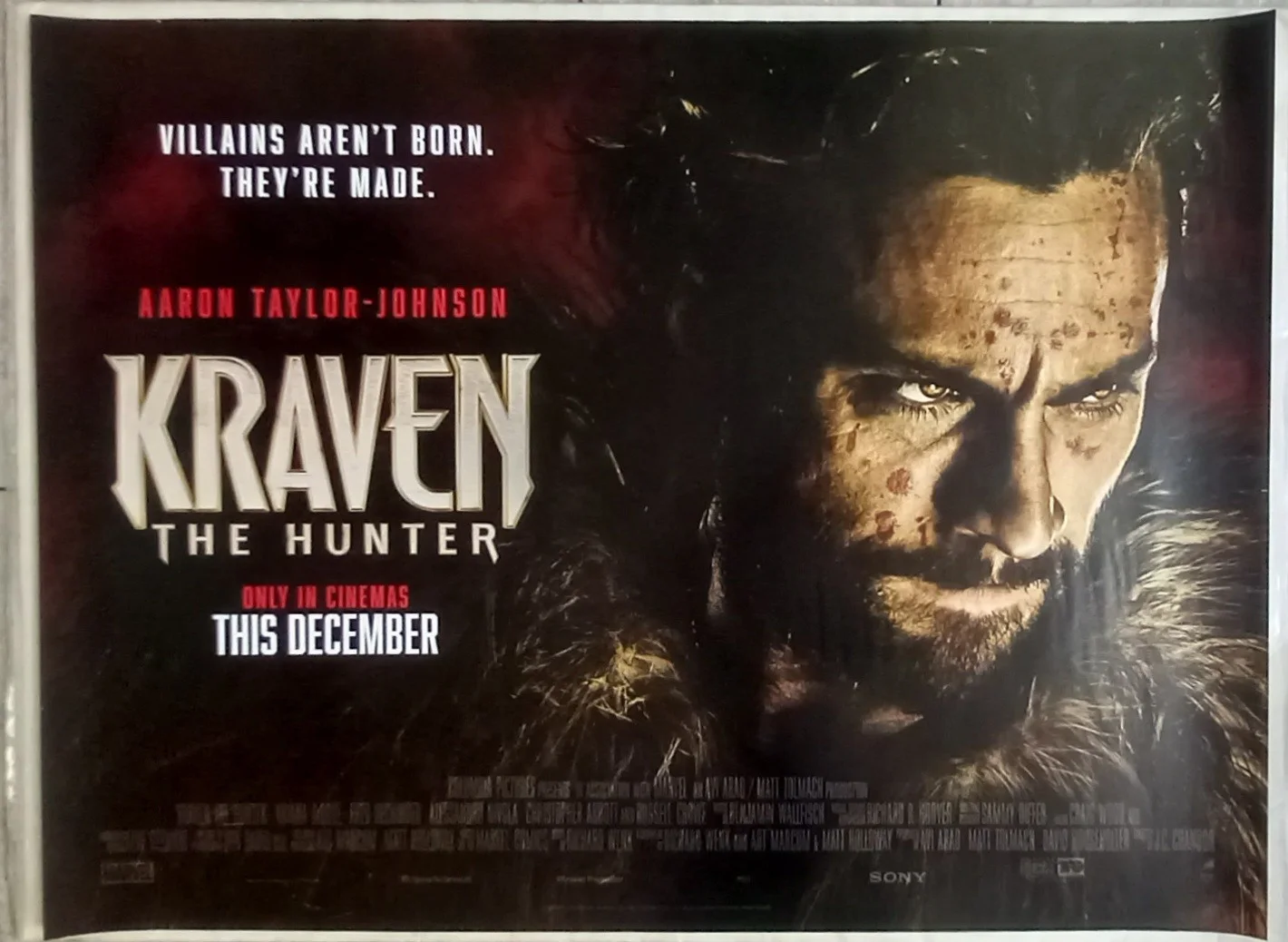 Kraven the Hunter (2024) D/S UK Quad Poster, Aaron Taylor-Johnson 'MARVEL', изображение 2