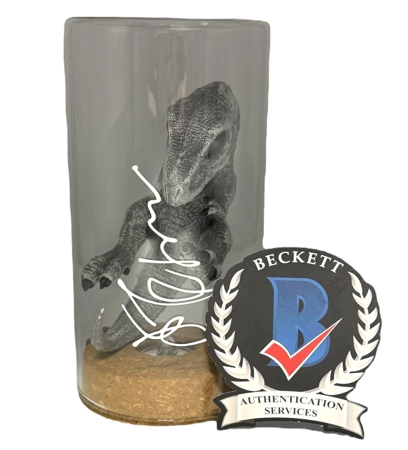Jeff Goldblum — Jeff Goldblum Signed Autograph Jurassic Park Velocitaptor In Glass Prop Beckett