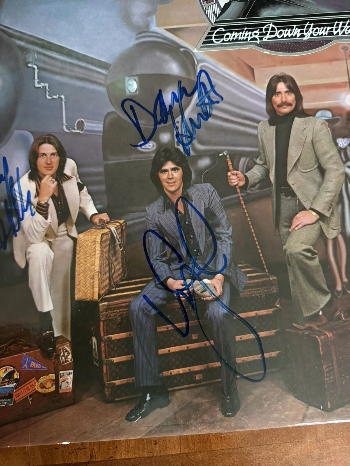 Three Dog Night Signed x3 Record Album LP JSA COA Negron Wells Hutton, изображение 2