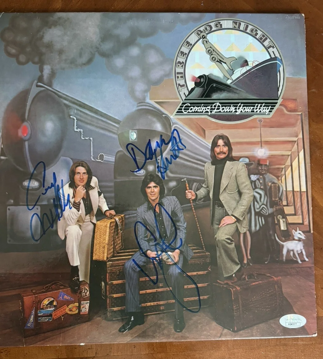 Three Dog Night Signed x3 Record Album LP JSA COA Negron Wells Hutton, изображение 3