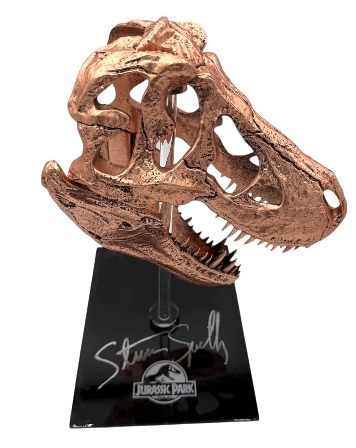 STEVEN SPIELBERG — STEVEN SPIELBERG SIGNED AUTOGRAPH JURASSIC PARK T-REX SKULL PROP BAS BECKETT, изображение 2