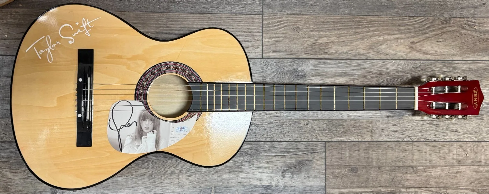 Taylor Swift Signed 38 Natural Acoustic Guitar PSA COA, image 2