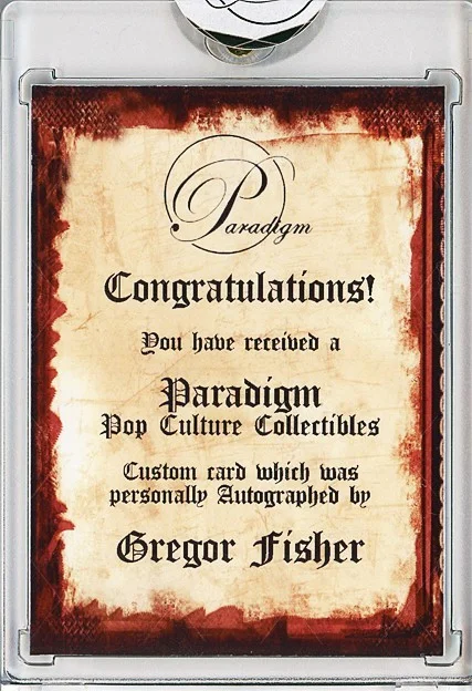 Gregor Fisher — -LOVE ACTUALLY- GREGOR FISHER Signed/Autograph/Auto Certified Movie Trading Card, изображение 2