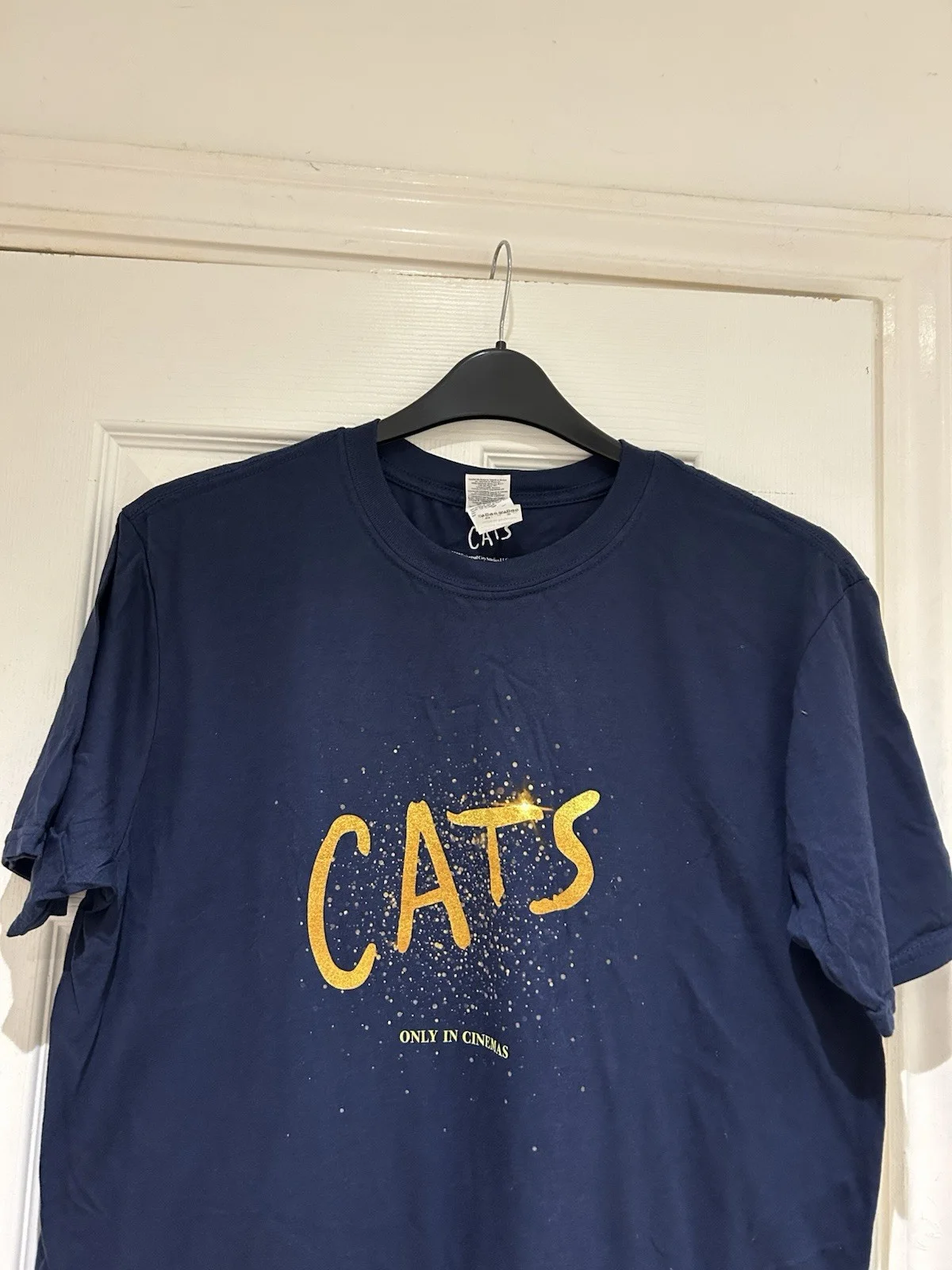 Cats 2019 Film Promo Crew Neck T-Shirt Navy With Graphic Spellout. Size L, изображение 2