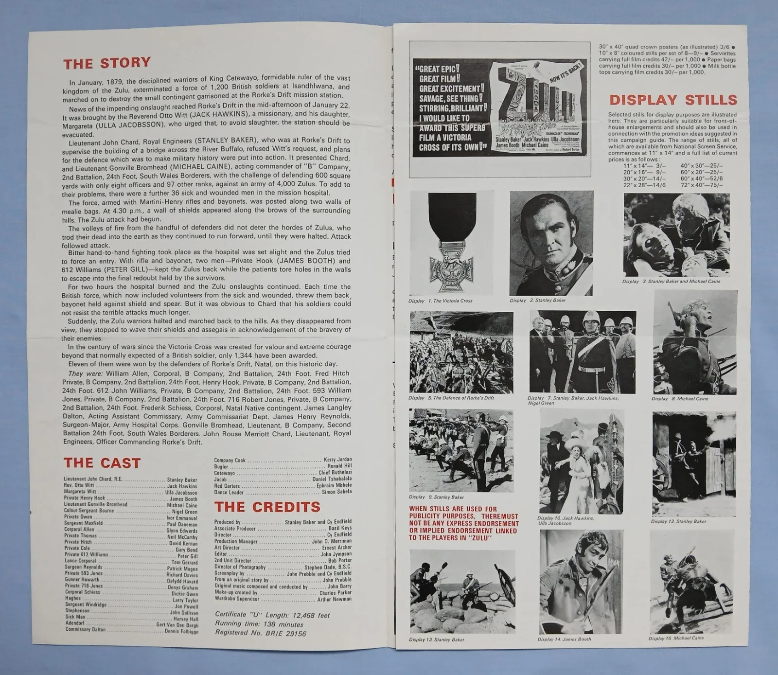 ZULU (1964) rare original UK Exhibitors Campaign Press Book - M. Caine, S. Baker, изображение 2