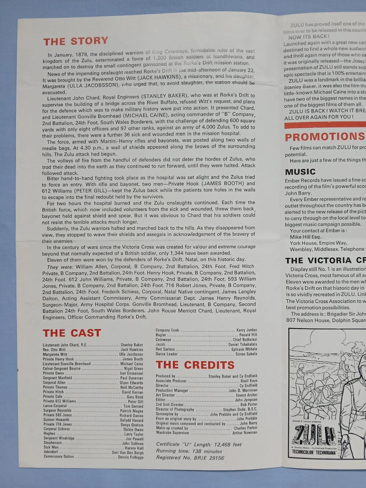 ZULU (1964) rare original UK Exhibitors Campaign Press Book - M. Caine, S. Baker, изображение 4