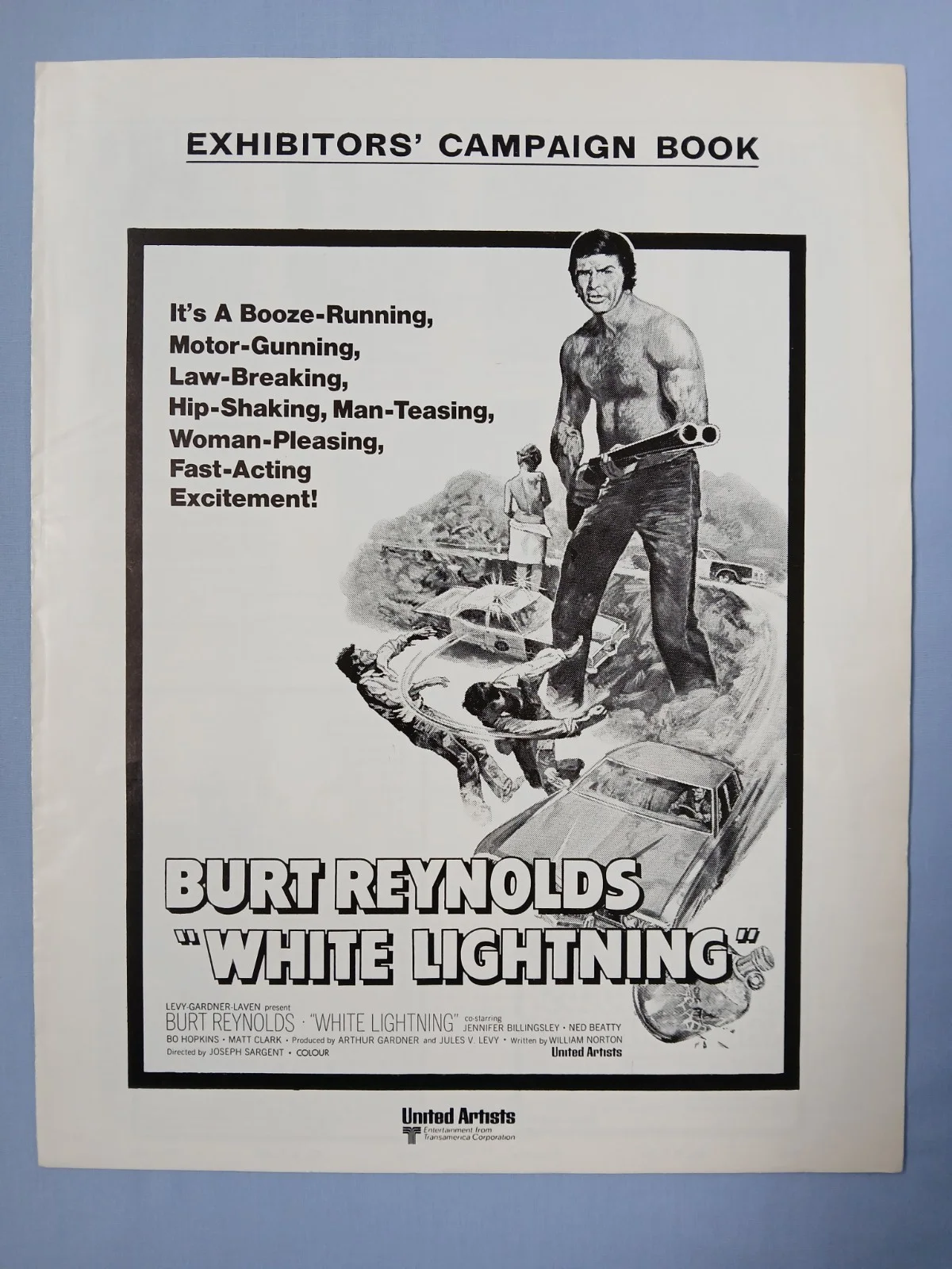 WHITE LIGHTNING (1973) rare original UK Campaign Press Book - Burt Reynolds, image 2