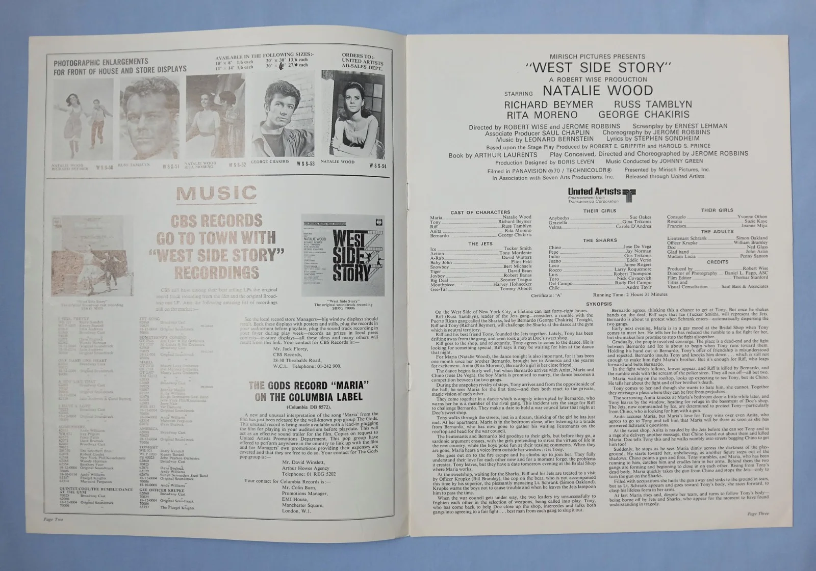 WEST SIDE STORY (1961) rare original UK Exhibitors Campaign Press Book, image 2
