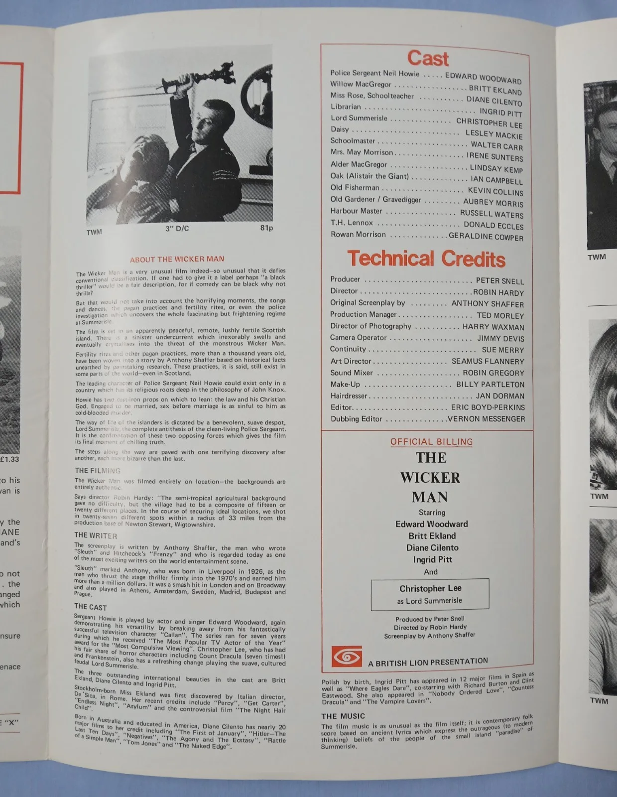 THE WICKER MAN (1973) original UK Exhibitors Campaign Press Book, изображение 5
