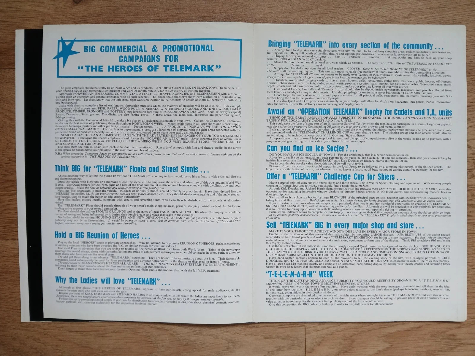 THE HEROES OF TELEMARK (1965) original UK Campaign Press Book - Kirk Douglas, изображение 5