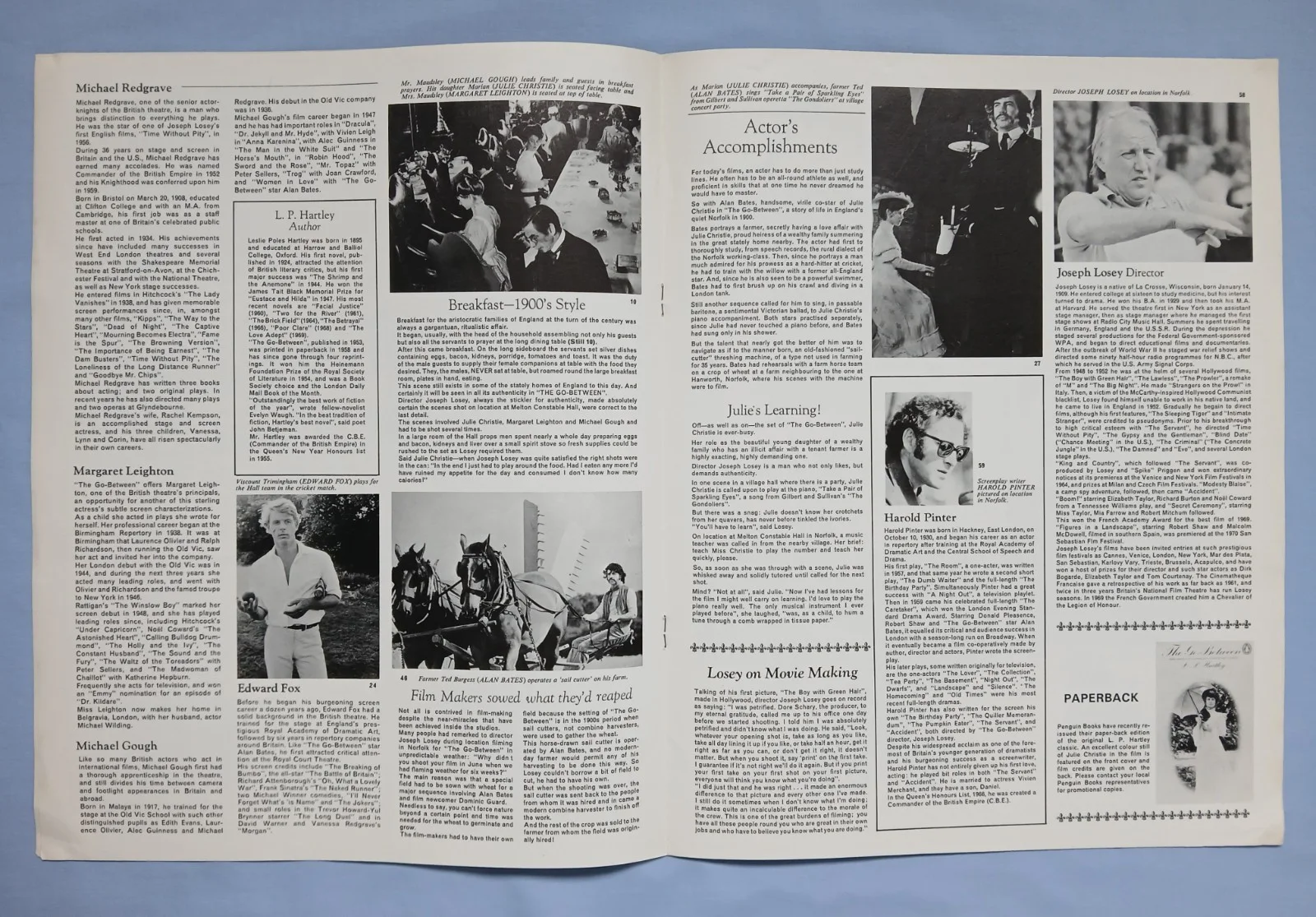 THE GO-BETWEEN (1970)original UK Campaign Press Book - Julie Christie,Alan Bates, изображение 3