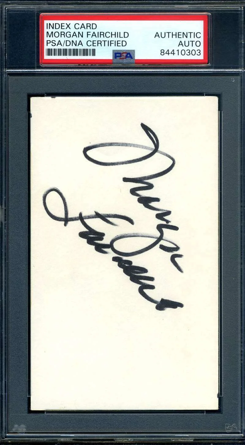 Morgan Fairchild — Morgan Fairchild PSA DNA Coa Signed 3x5 Index Card Autograph
