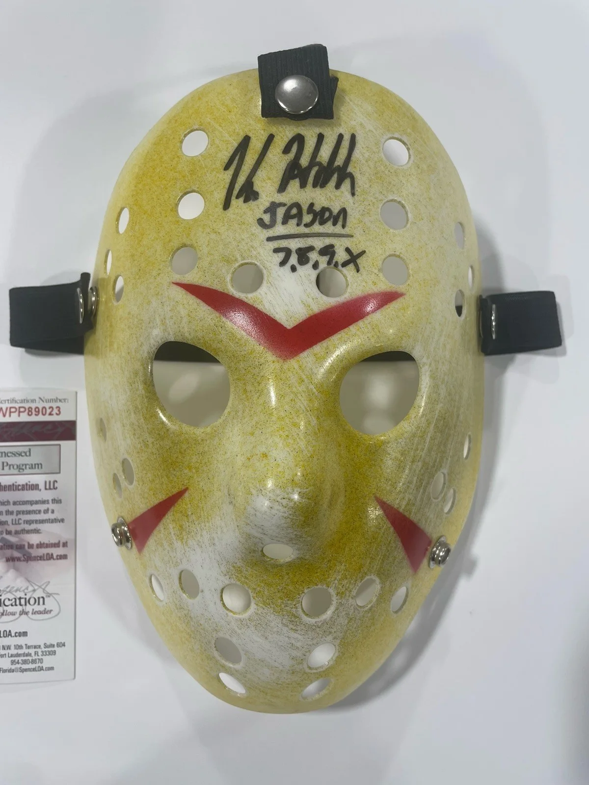Kane Hodder Signed Jason 7 8 9 X Mask JSA COA Friday 13th, image 2