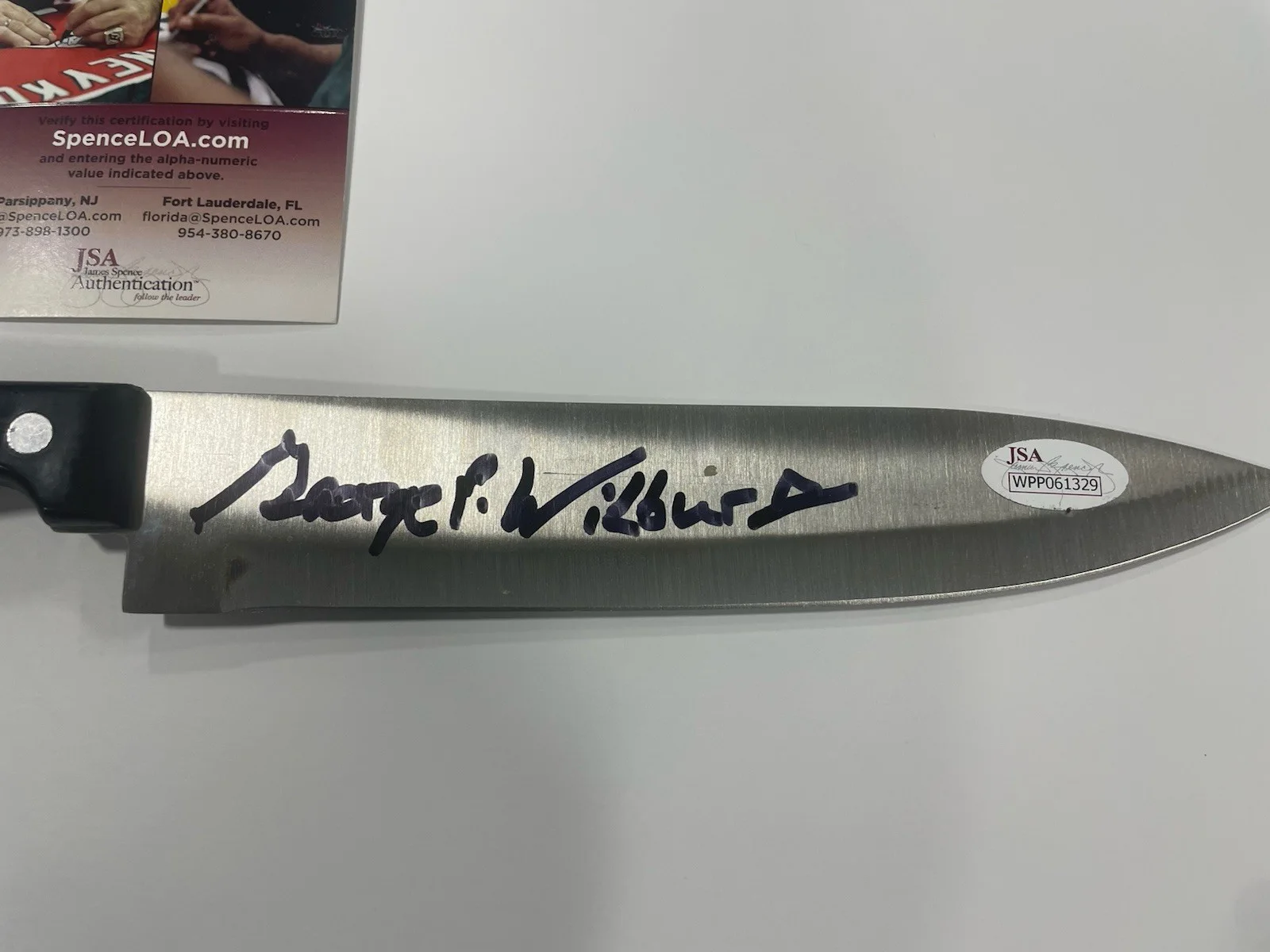 George Wilbur Autographed Kitchen Chef Knife JSA certified Halloween Michael, image 2