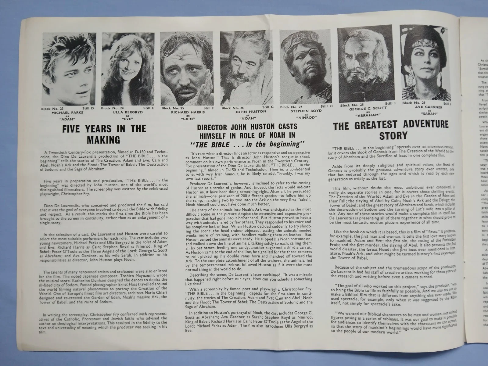 THE BIBLE (1966) rare original UK Exhibitors Campaign Press Book - John Huston, image 4