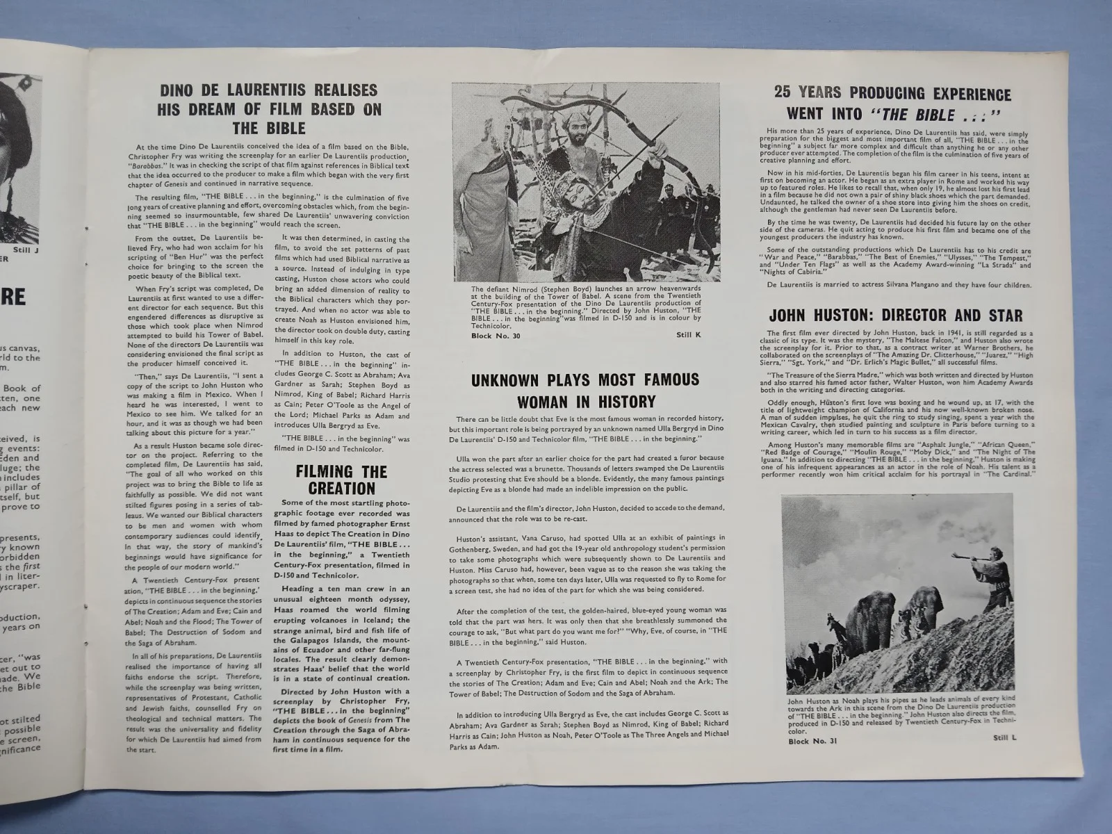 THE BIBLE (1966) rare original UK Exhibitors Campaign Press Book - John Huston, image 5