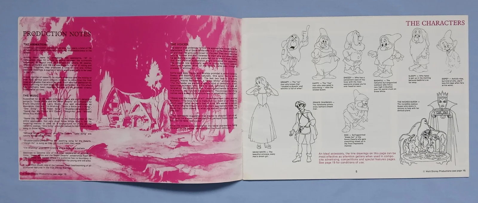SNOW WHITE AND THE SEVEN DWARFS (1937,RR1980) original UK Campaign Press Book, изображение 2