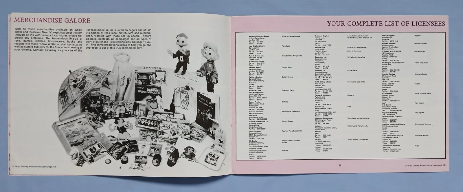SNOW WHITE AND THE SEVEN DWARFS (1937,RR1980) original UK Campaign Press Book, изображение 4